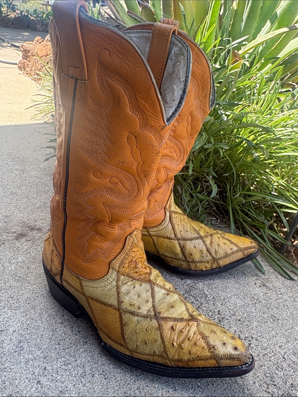 Vintage Ostrich Cowboy boots